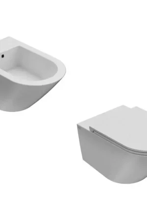 Coppia di vaso e bidet sospesi con dimensioni 57x36 cm Globo Forty3 KITFORTY3BI Reso Gratuito