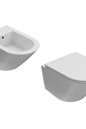 Kit bidet e vaso sospesi senza brida colore bianco lucido da 52x36 cm Globo Forty3 KITFORTY4BI Prezzo Ridotto