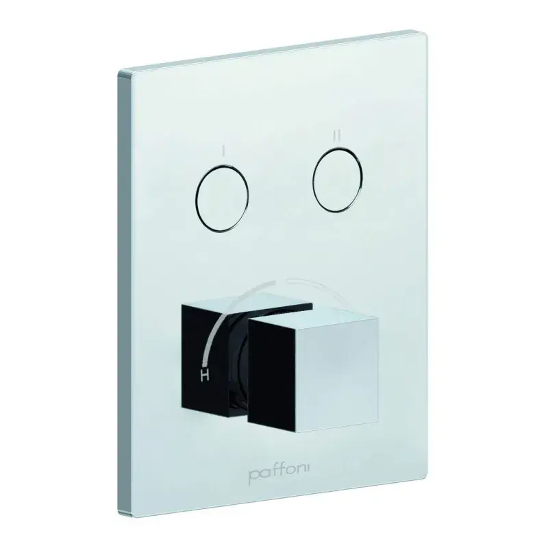 Set esterno miscelatore doccia incasso a 2 funzioni con piastra 180x150 mm Paffoni Compact Box CPM518CR Occasione Imperdibile