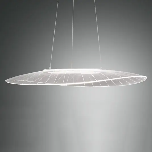Lampada a sospensione LED Vela, bianca, Oval, 78 cm x 55 cm Nuova Collezione