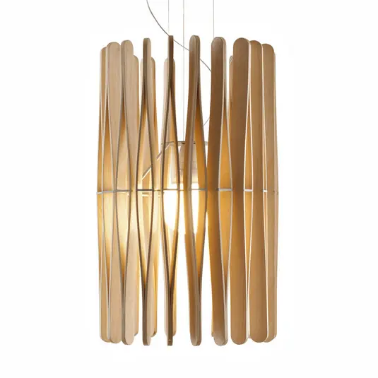 Fabbian Stick sospensione, legno, cilindro, 43cm Saldi