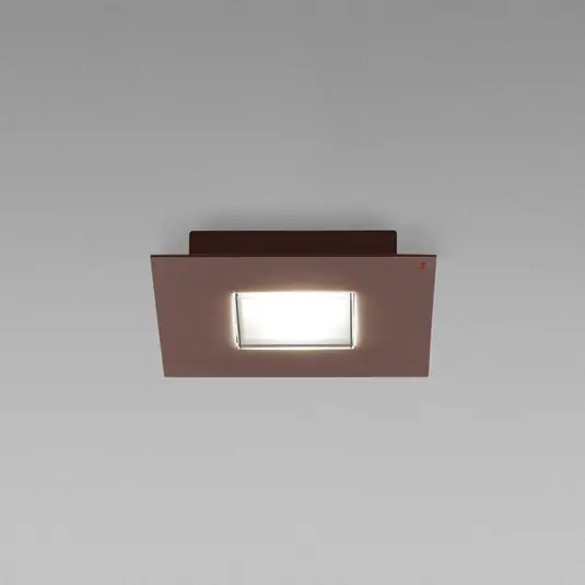 Offerta Limitata Plafoniera LED Fabbian Quarter, marrone, metallo, 15 cm