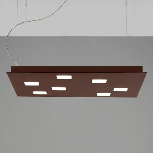 Offerta Lampada a sospensione LED Quarter quadrata marrone