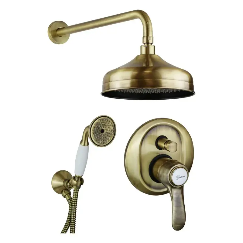 Direttamente Dal Produttore Kit per bagno in colore bronzo con soffione e miscelatore doccia Gattoni Antigua 3490/PDV0