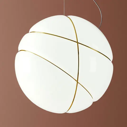 Fabbian Armilla sospensione vetro bianco, oro Offerta Speciale