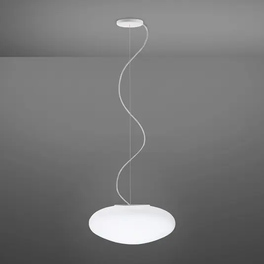 Subito Disponibile Fabbian Lumi White sospensione in vetro, Ø 42 cm