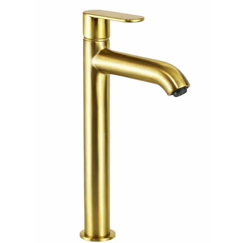 Miscelatore per lavabi a bacinella in ottone colore oro spazzolato Paini Domus 18PJ205LL Offerta Limitata