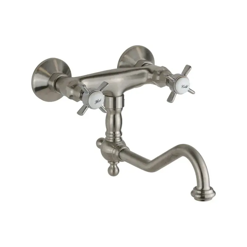 Rubinetto doppia leva per cucina in colore nichel antico Gattoni London 1705117NS Offerta Del Giorno