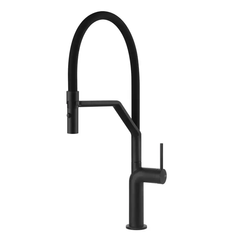Miscelatore lavello cucina in colore nero opaco doppio getto Gessi Stelo 60315-299 Esclusivo