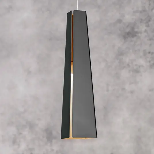 Lampada a sospensione nero-oro Pluma, LED Offerta