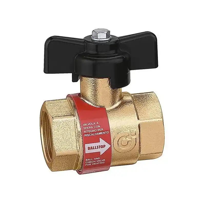 Valvola a sfera con ritegno incorporato per impianti di riscaldamento BALLSTOP Caleffi 327 Consegna Rapida