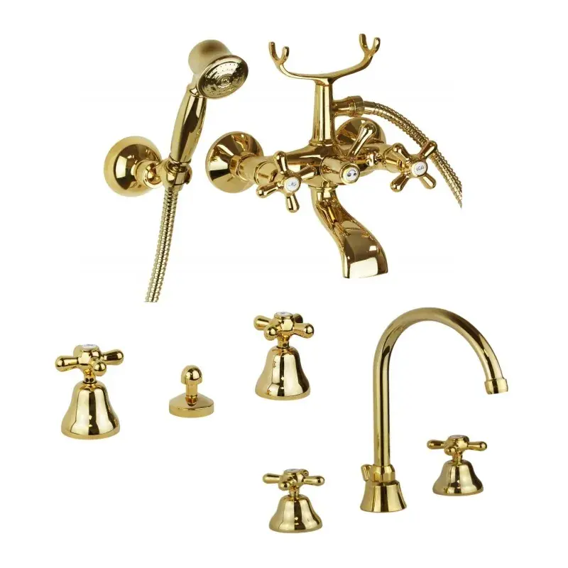 Set bagno completo in oro lucido Gattoni Rubinetterie Calypso KITCALY2DO Bestseller