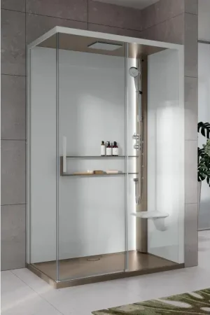 Cabina doccia 120 x 80 versione destra con idromassaggio plus apertura 1 anta scorrevole Novellini Glax 2 2P G222P120DT1L-1TU Professionale