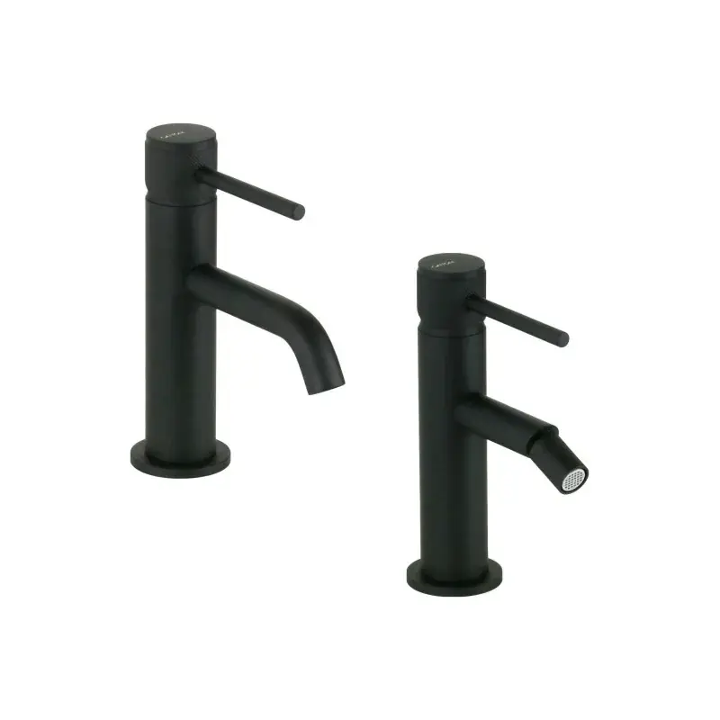 Offerta Limitata Conjunto mezclador de lavabo y bidé en acabado negro mate con maneta de lujo Gattoni Beta KITBETA1NO