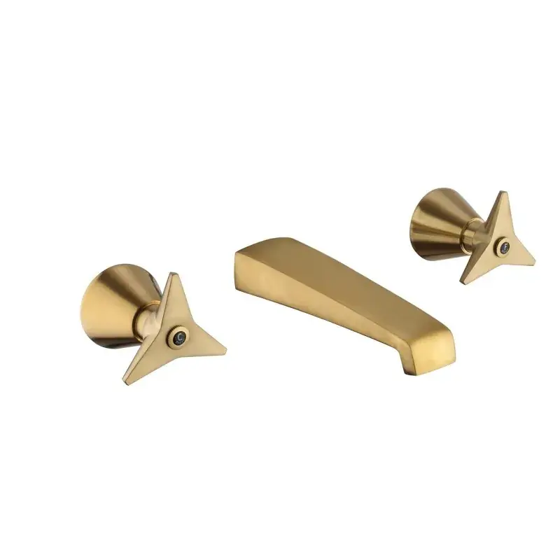 Mezclador de lavabo de pared con 3 orificios en acabado latón cepillado Mamoli Gio Ponti 45190000002G Non Perdere