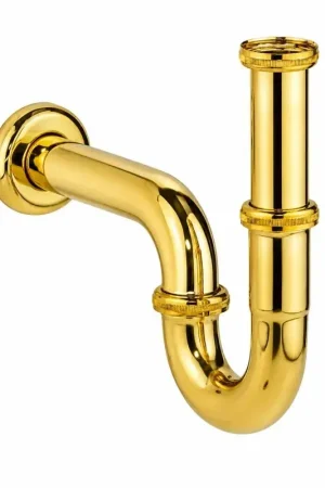 Esclusivo Sifone a tubo per lavabi in colore oro connessione 1"1/4 Zanetti 086114O