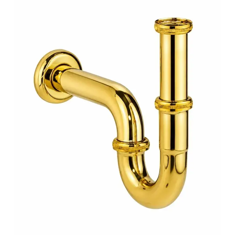 Esclusivo Sifone a tubo per lavabi in colore oro connessione 1"1/4 Zanetti 086114O