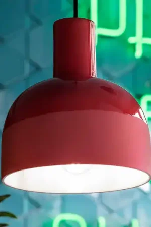 Lampada a sospensione Caxixi in ceramica, rosso Offerta Del Giorno