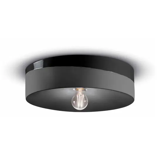 Plafoniera PI, lucida/opaca, Ø 40 cm, nero Bestseller
