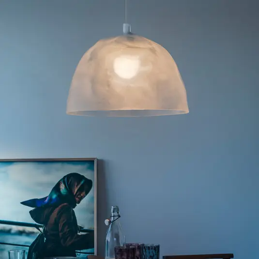 Ultimissimo Modello Lampada a sospensione Foscarini Bump bianco satinato
