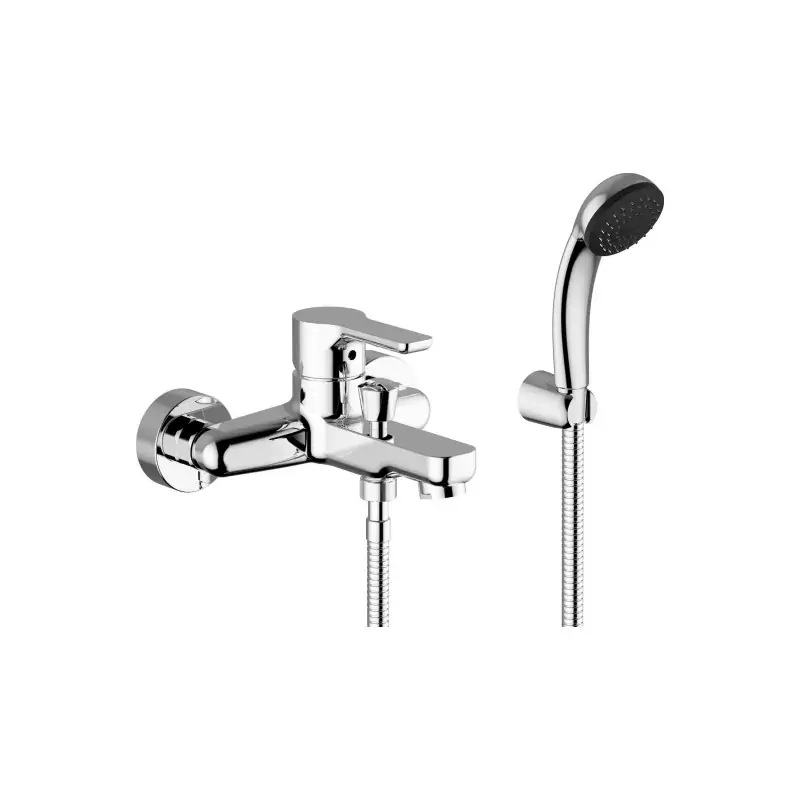 Economico Monomando vertical exterior para bañera con set de ducha Teorema Goodlife 86181
