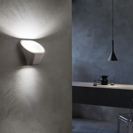 Foscarini Aplomb R7s Applique in cemento, bianco Prezzo Di Fabbrica