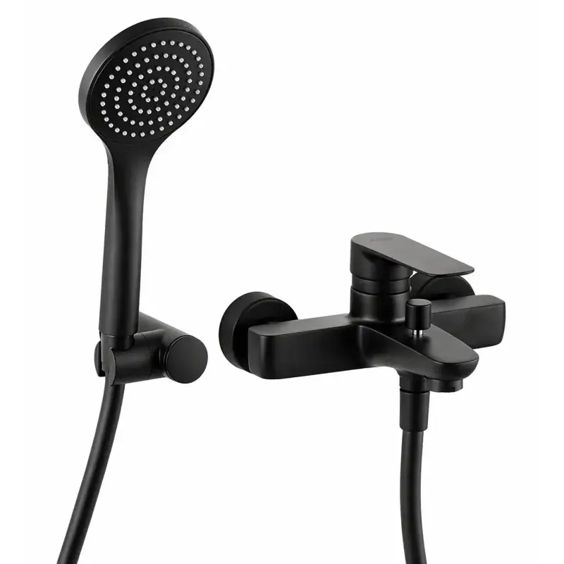 Monomando externo de bañera con kit de ducha negro mate Paini Nove 09YO105TC Novità