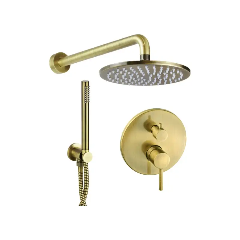 Prezzo Basso Kit de ducha completo en color bronce con rociador de 200 mm Pollini Jessy C477355255OA