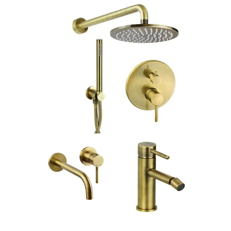 Nuova Collezione Juego completo de mezcladores de baño en color bronce envejecido Pollini Jessy KITJES3OA