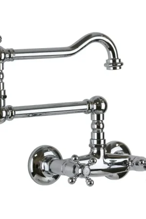 A Buon Prezzo Grifo monomando color cromo para fregadero de cocina con caño articulado Porta&Bini Old Fashion 62552CR
