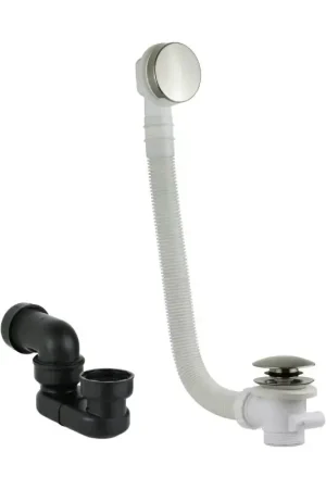 Bestseller Conjunto de sifón y columna de desagüe en color níquel cepillado Vicario KITVICARIO4