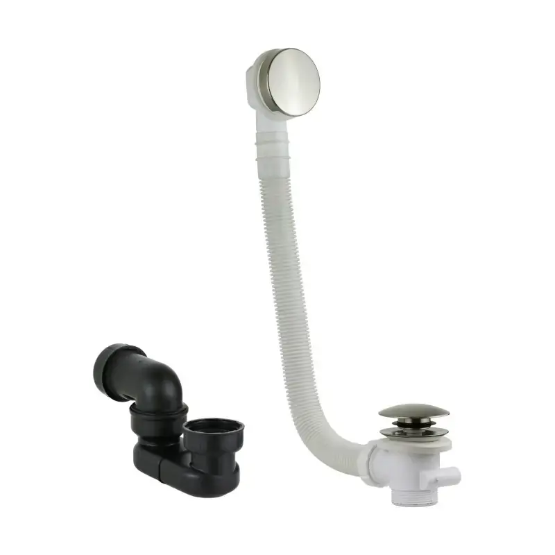 Bestseller Conjunto de sifón y columna de desagüe en color níquel cepillado Vicario KITVICARIO4