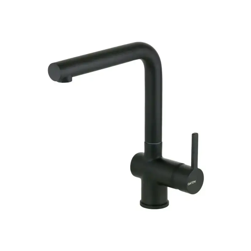 Economico Mezclador de fregadero de cocina con caño giratorio en latón negro mate Gattoni PC0420.NO