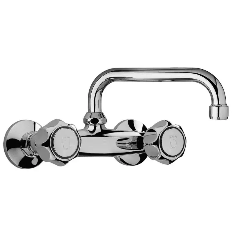Mezclador de fregadero de pared con caño en "U" superior Paini Arno 37CR502 Ultimissimo Modello