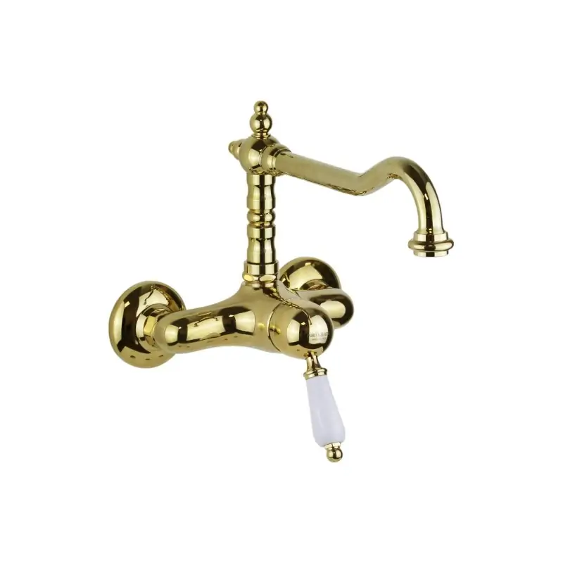 Ordina Subito Mezclador de lavabo de pared con caño giratorio dorado brillante Porta & Bini New Old 50451