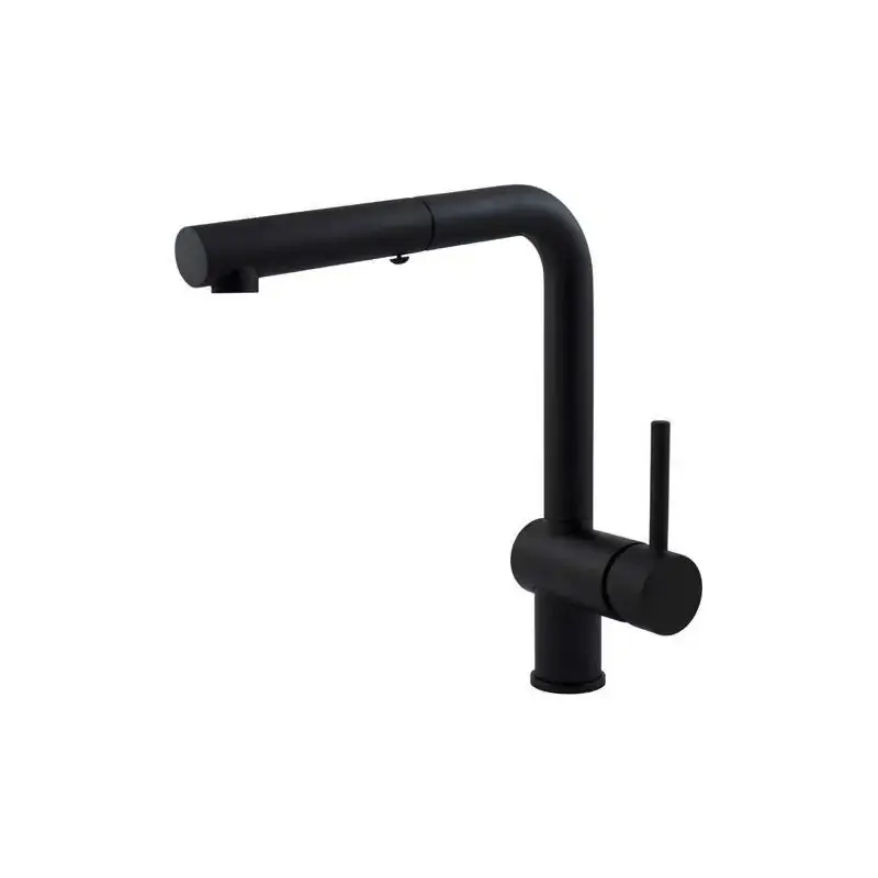 Mezclador de fregadero de cocina negro mate con ducha de chorro doble extraíble Paffoni LIG285NO-MET A Buon Prezzo