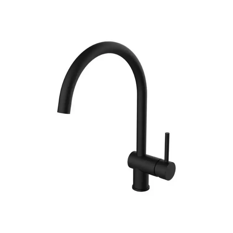 Compra Oggi Stesso Mezclador de fregadero de cocina negro mate con caño giratorio redondo Paffoni Light LIG280NO