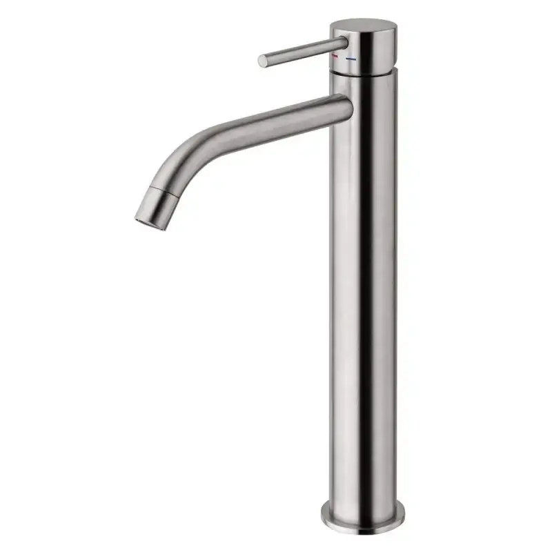 Mezclador de lavabo alto en color acero cepillado sin desagüe Paffoni Light LIG081ST Consegna Rapida