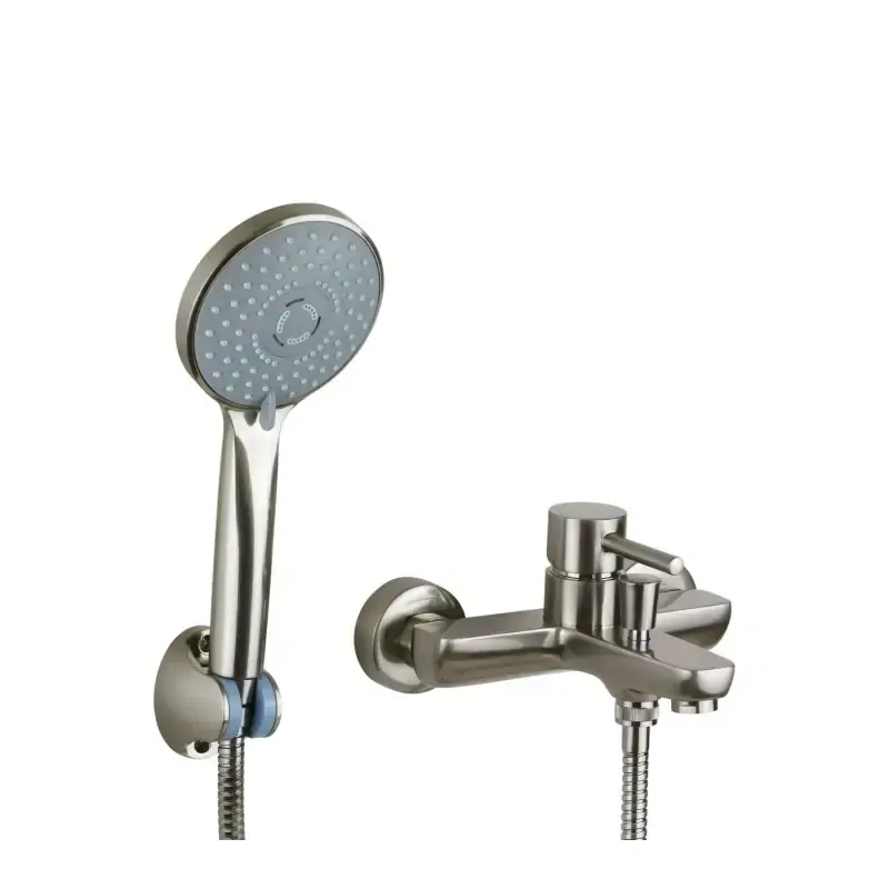 Mezclador de baño externo en color acero cepillado Pollini Jessy MXVAMCMMCNS Offerta Limitata