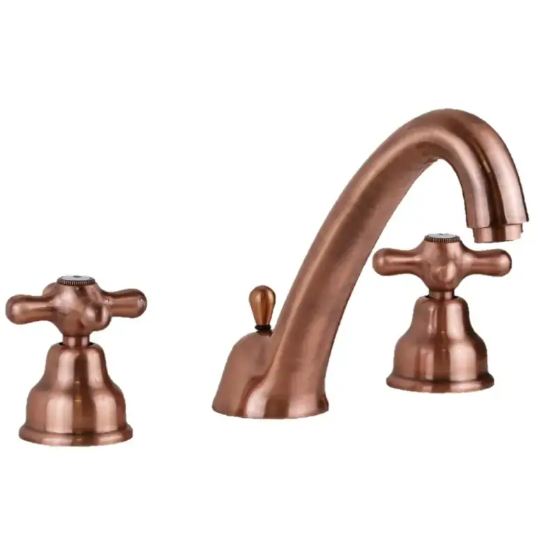 Mezclador de lavabo de 3 orificios color cobre Paffoni Iris IRV055RM Di Tendenza