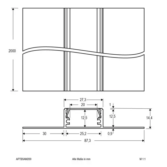 Prezzo Conveniente Profilo alluminio 200cm con copertura opale