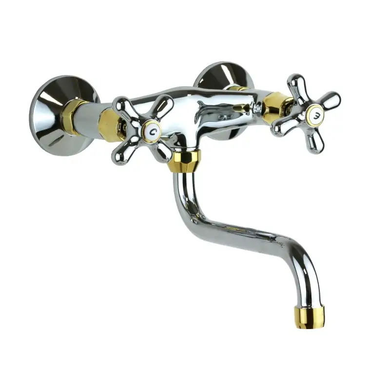 Promozione Grifo para lavabo de pared de dos mandos en color cromo-oro Paffoni IRIS IRV161CO