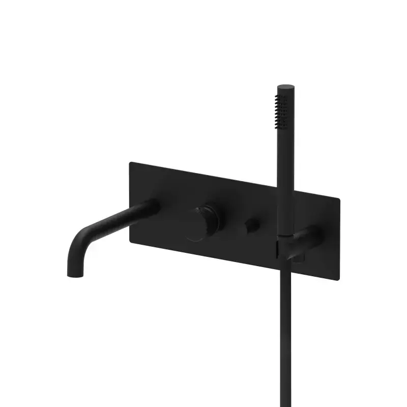 Monomando de baño empotrado de 2 vías negro mate con set de ducha y caño Paffoni Jo JO001NO Direttamente Dal Produttore