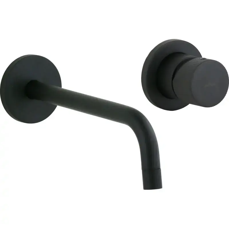 Prezzo Basso Mezclador de lavabo de pared negro mate con caño de 248 mm de largo y placas de Ø70 mm Paffoni Jo JO007NO70