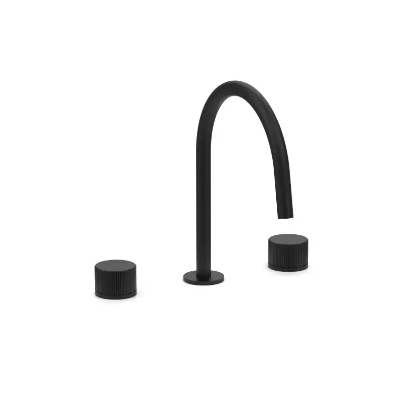 Offerta Speciale Mezclador de lavabo de 3 orificios negro mate con caño fijo Paffoni Jo JO052NO