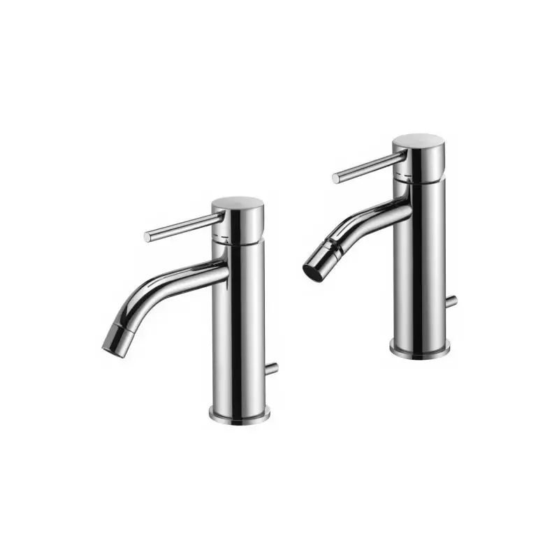Conjunto monomando lavabo y bidé con desagüe color cromo Paffoni Light KITLIG2CR Vendita Finale
