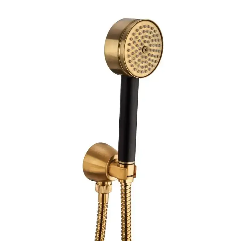Esclusivo Conjunto de ducha con toma de agua y teleducha en color latón cepillado Mamoli Gio Ponti 0000FR14002G