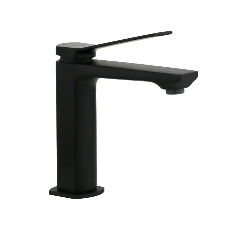 Mezclador de lavabo de latón con palanca inclinada de color negro opaco Paffoni TILT TI071NO Novità