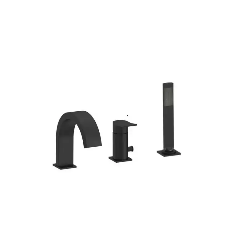 Offerta Lampo Mezclador de baño negro mate con 3 orificios con caño en cascada Paffoni TILT TI040NO