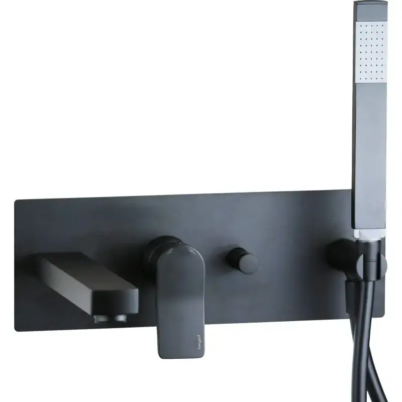 Monomando de baño empotrado a pared con ducha de mano en negro mate Paffoni TILT TI001NO Spedizione Espresso